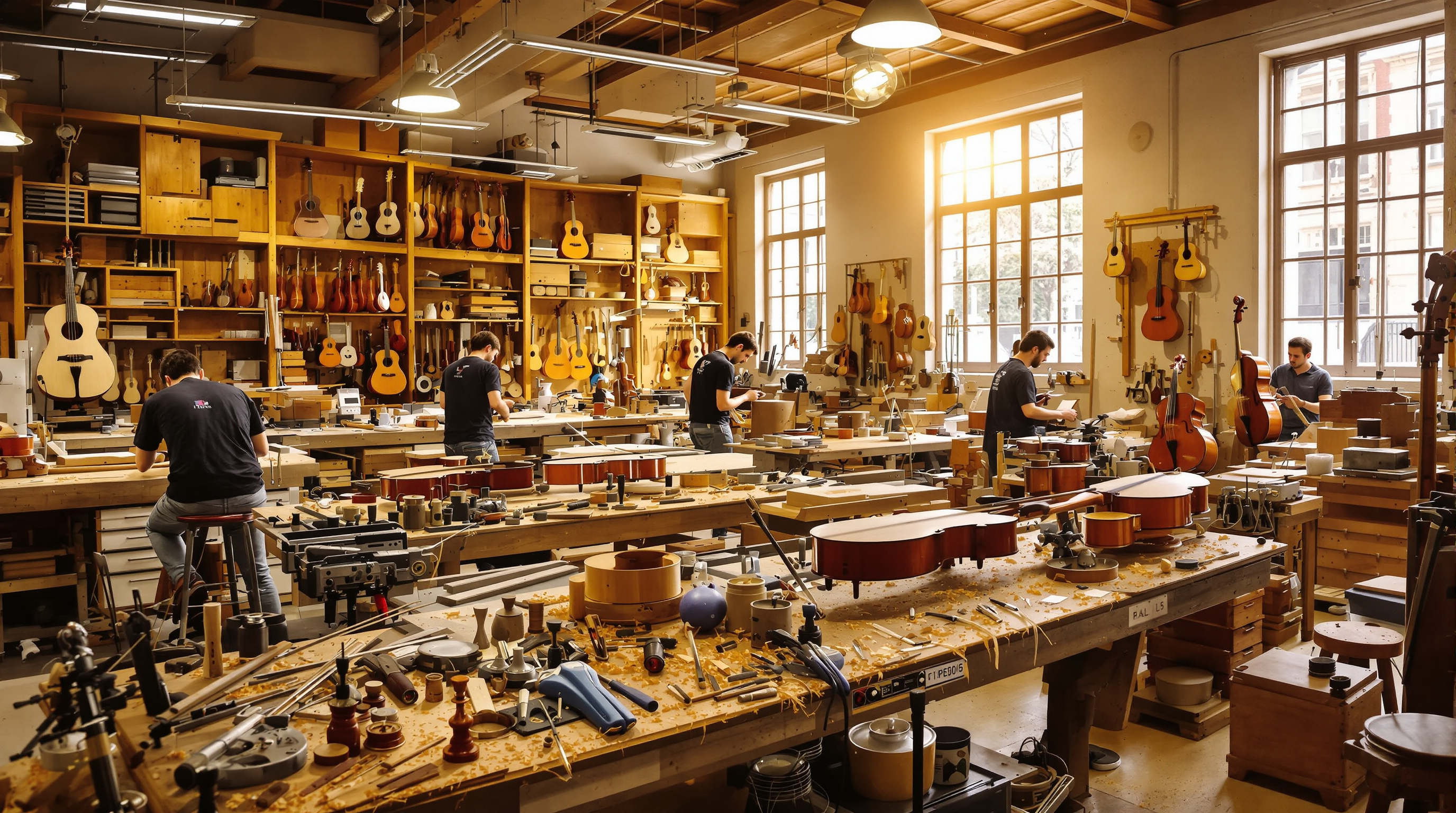 Atelier de lutherie moderne à l'ITEMM au Mans